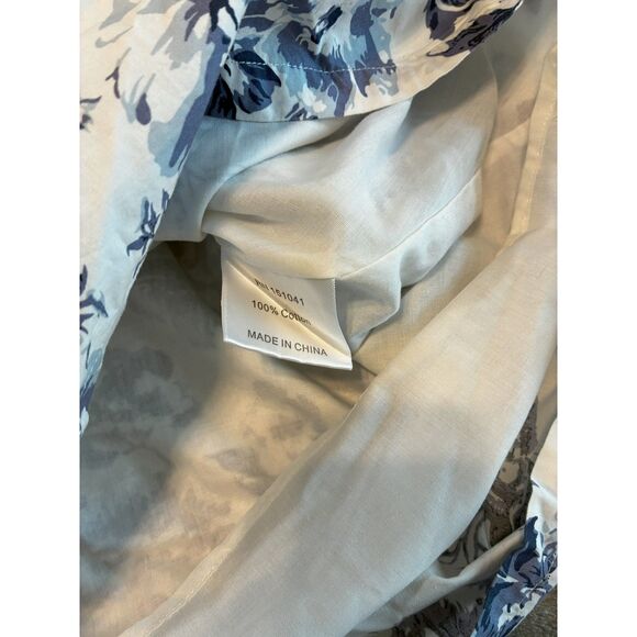 O.P.T Blue Floral Puff Sleeve Midi Dress Women’s Small Cottagecore Toile - Picture 3 of 7